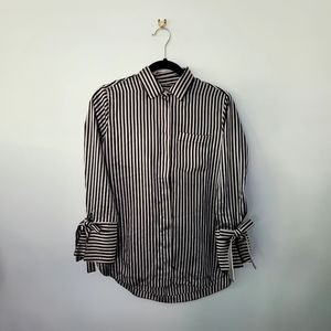 XS Striped bow blouse from Banana Republic